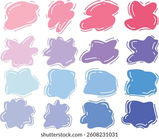 blobs pastel colored pink purple sky blue blue used for text decorate illustation