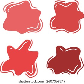 blobs red set used for decorating text illustrations	