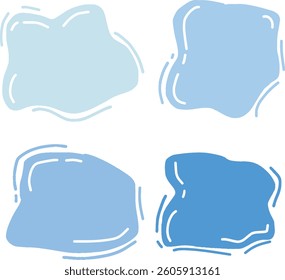 blobs sky blue set used for decorating text illustrations	