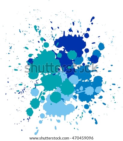 Blobs Splashes Paint Color Blue Splashes Stock Vector (Royalty Free ...