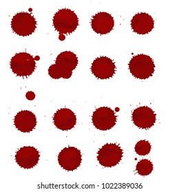Blobs Stains Set, Isolated On White Background, Vector Illustration