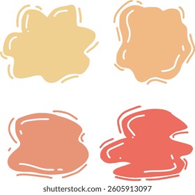 blobs yellow set used for decorating text illustrations	