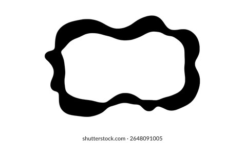 Blob-shaped black abstract frame with playful appearance - hand-drawn decorative border design for graphic layouts, invitations, or presentations