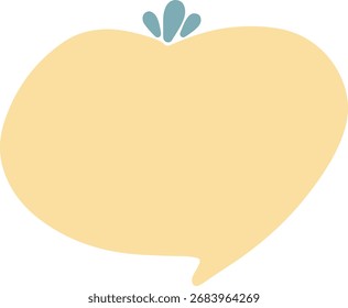 Bolha de fala em branco amarelo claro em forma de bolha com bordas arredondadas suaves, elemento vetorial.