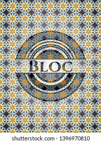 Bloc arabic style emblem. Arabesque decoration.