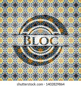 Bloc arabic style emblem. Arabesque decoration.