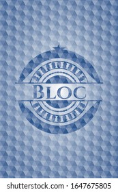 emblema hexágono azul del bloque. Ilustración vectorial. Detallado.