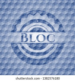 Bloc blue polygonal emblem. Vector Illustration. Detailed.