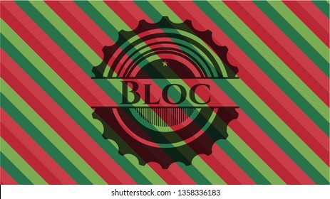 Bloc christmas emblem background.