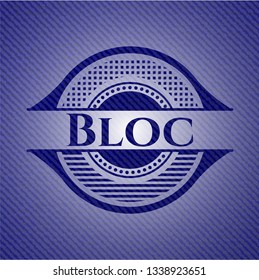 Bloc emblem with jean background