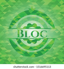 Bloc green mosaic emblem. Vector Illustration. Detailed.