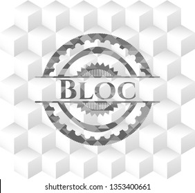 Bloc grey emblem with cube white background