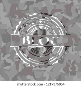 Bloc on grey camo texture