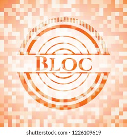 Bloc orange mosaic emblem