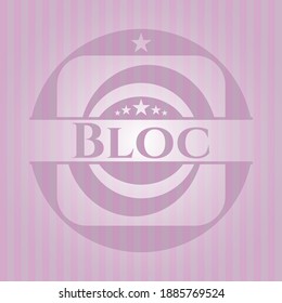 Emblema rosa bloque. Ilustración vectorial. 