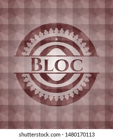 Bloc red seamless geometric badge.