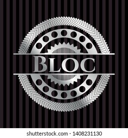 Bloc silvery emblem. Vector Illustration. Mosaic.