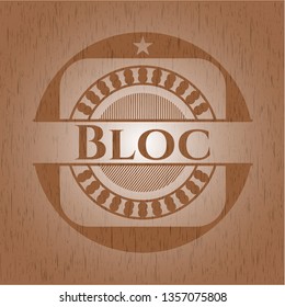 Bloc wood emblem. Retro