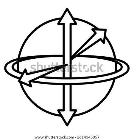 Bloch Sphere icon represented by Bloch Sphere symbol Line style.