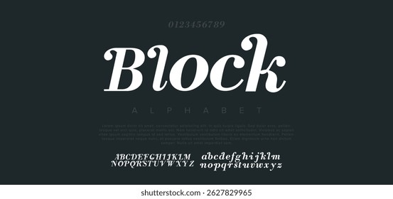 Bloque abstracto moderno sans serif alfabeto fuente