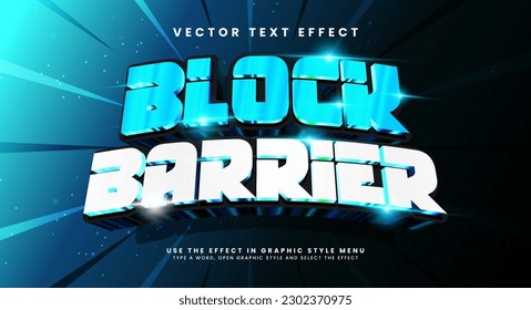 Block barrier  3d editable vector text style effect. Vector text effect with luxury concept.