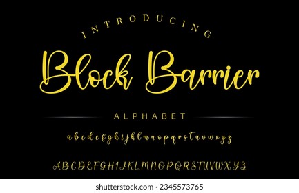 Block Barrier Signature Font Calligraphy Logotype Script Brush Font Type Font lettering handwritten