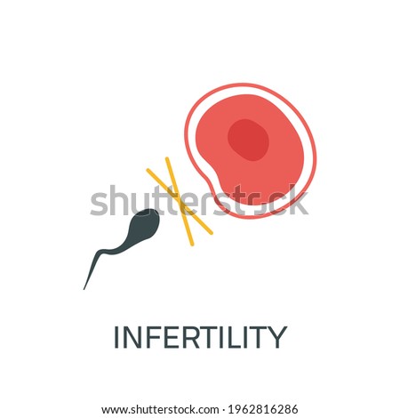 Block between female and male egg cells. Infertility and contraception medical icon. Insemination and fertilization failure. Reproductive system disease.
