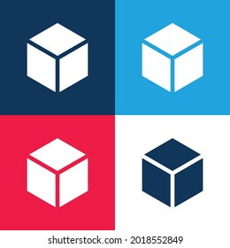 Block blue and red four color minimal icon set