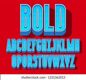 Bloquear el tipo de letra negrita. letras del alfabeto 3D en color. Ilustración del vector