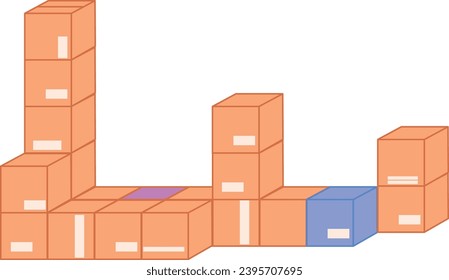 
block boxes. parcels. store warehouse. cube. colorful cubes.