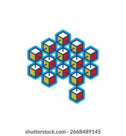 Block Gehirn abstrakte Logo modernen Stil