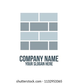 block, brick, and abstract company logo concept