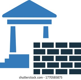 Block, brick, construction vector icon