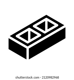 Block Brick Briyph Symbol Vektorgrafik. Blockziegelschild. isoliertes Kontursymbol