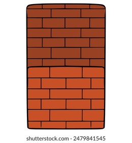 block brick illustration hand drawn isoalted vector