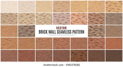 Block brick wall seamless pattern collection set texture background. - Shutterstock ID 1982378282