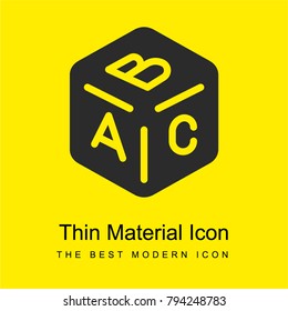 Block bright yellow material minimal icon or logo design