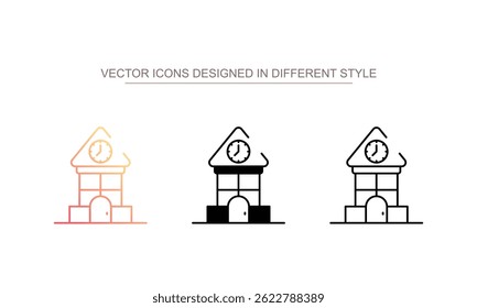 Diseño de icono de edificio de bloques con fondo blanco Ilustración de stock