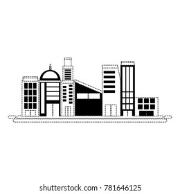 block with buildings icon