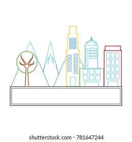 block with buildings icon