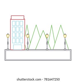 block with buildings icon