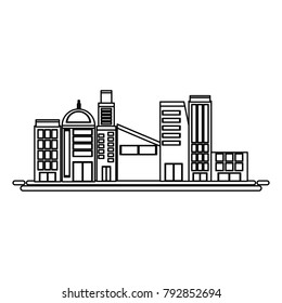block with buildings icon