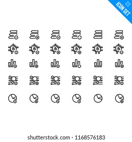 Block Cain Currency Related Icon set. Contains such Icons as Line Graph, Bitcoin, Bar Graph, Dot Graph, Pie Chart. Vector Flat Icon Set in Line Style for Mobile application or Web site