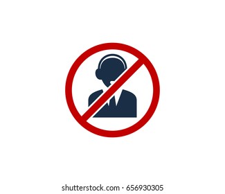 Block Call Center Icon Logo Design Element