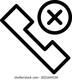 Block Call Outline Vector Icon Design
