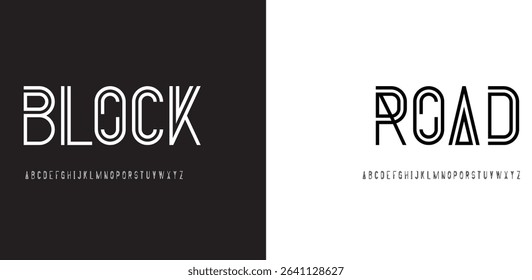 Block calligraphy alphabet small lettering a to z font family