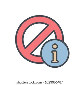 Block cancel information lock stop icon. Vector illustration