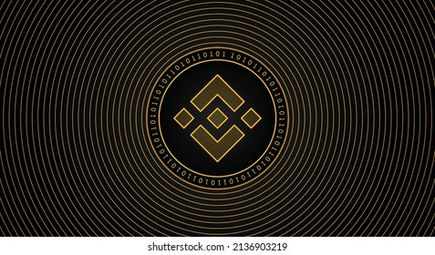 Block chain based Crypto currency Binance Coin BNB technology banner and background. Decentralized finance futuristic vector illustrations
