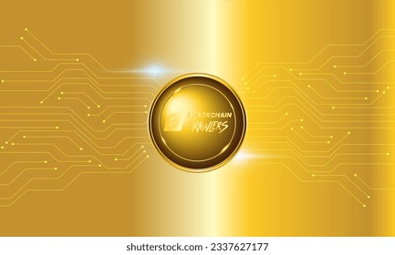 Block Chain Brawlers  coin logo with crypto currency themed circle background design. Blockchain brawlers Token  currency vector illustration blockchain technology concept