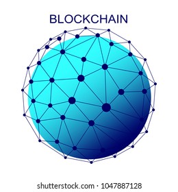Block chain concept. Abstract network connection. Design background and info graphic. Vector graphic illustration.